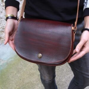Borsa color Mogano, chiusura Loxx araldica