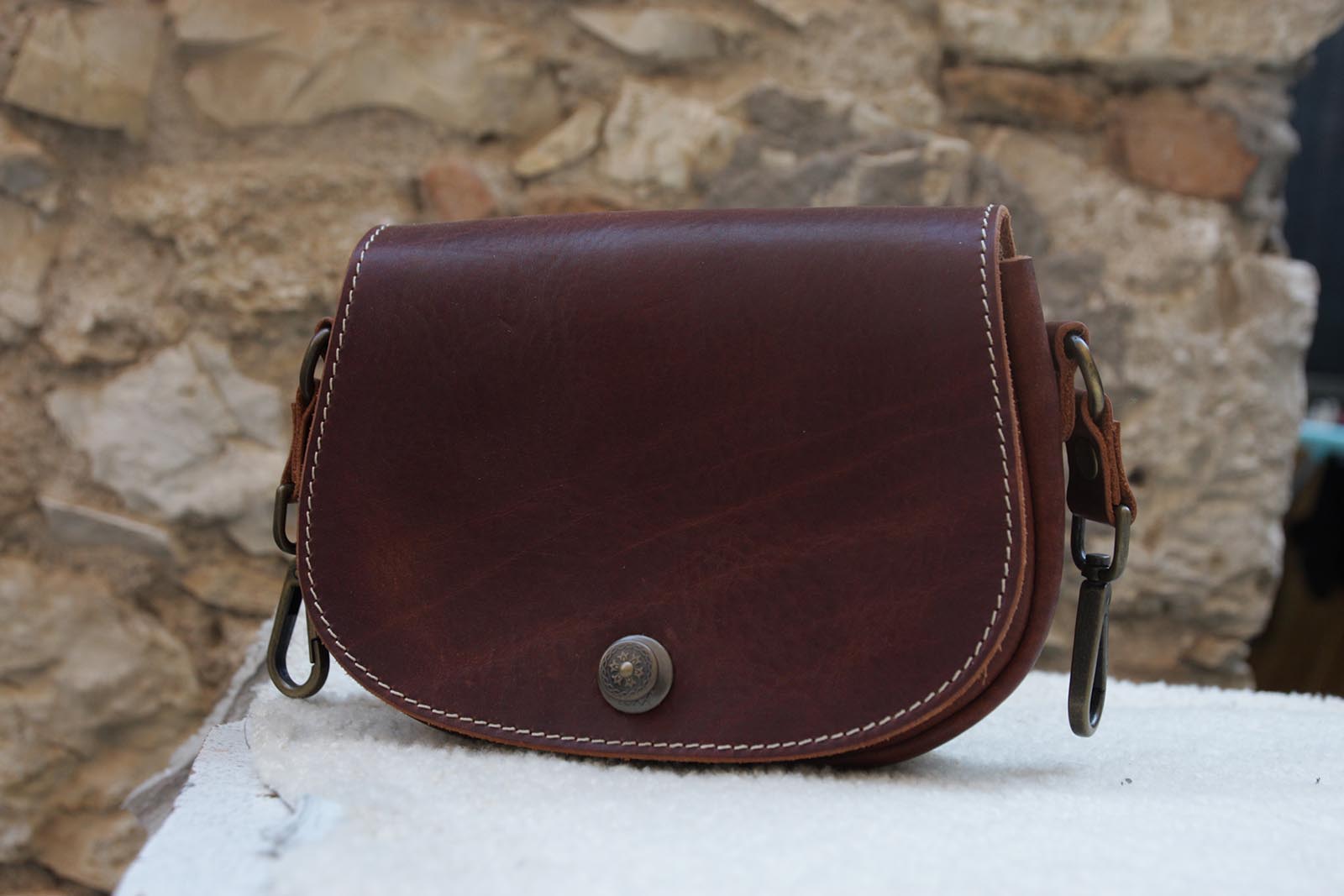 Scarsella da vita in cuoio Marrone "La Retró"